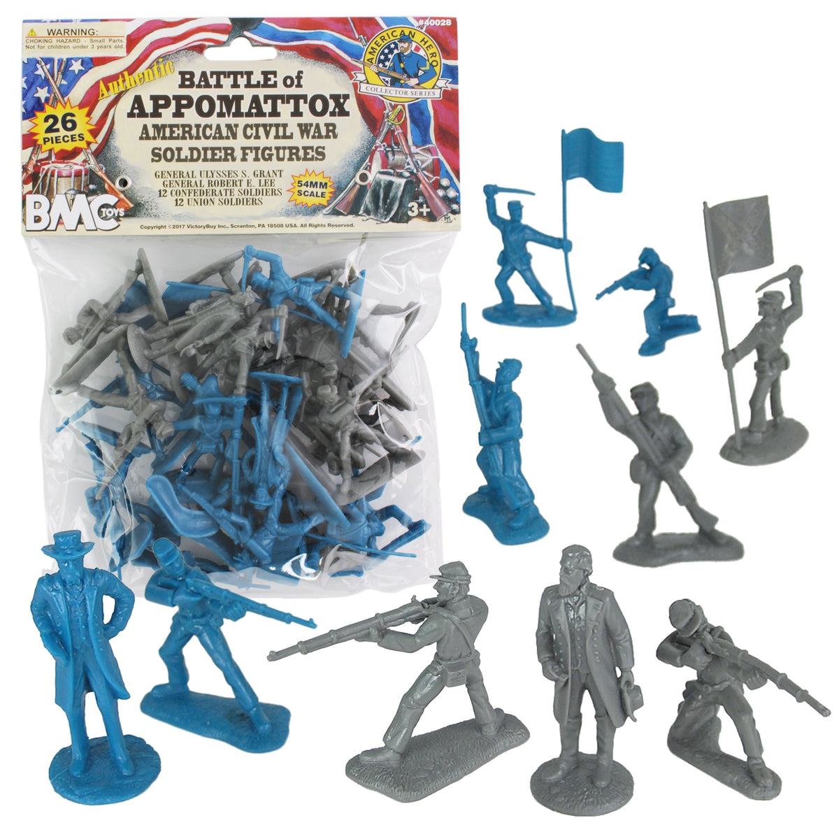 Military★浅型リメイク缶✨️3個セット BMC Civil War Toy Soldier Figures Appomattox Battle 26pc Figure