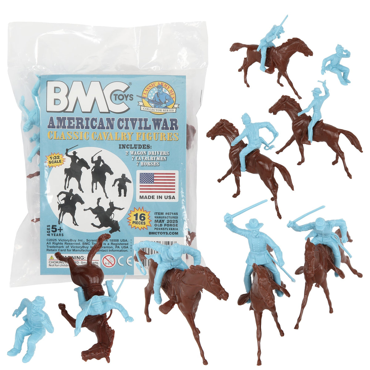 ミリタリー 21st Century Toys 1/18 CAVALRY TROOPER BMC Classic Marx Civil War Cavalry Powder-Blue Plastic Figure