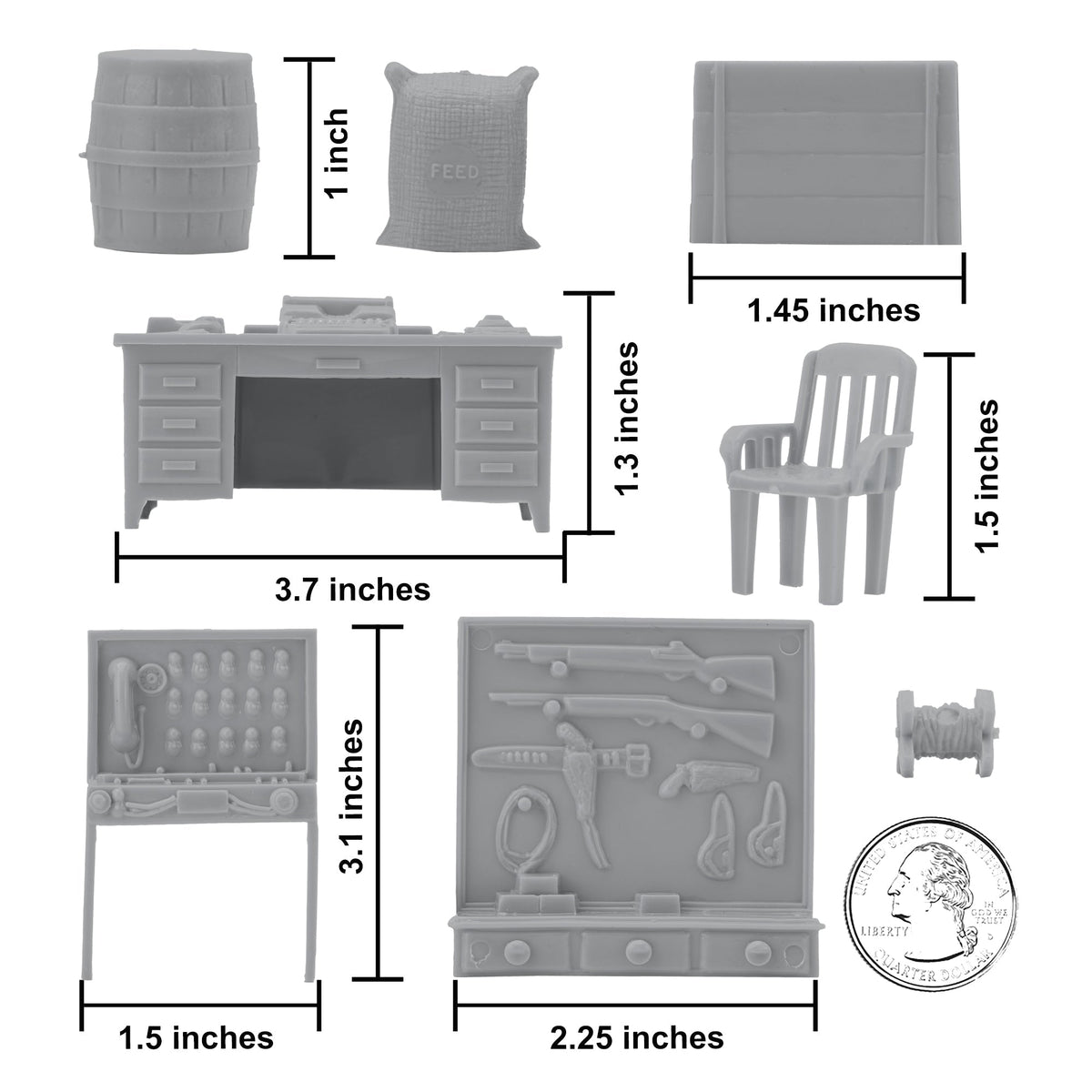 BMC Classic Marx Military Base Camp Plastic Army Men Playset