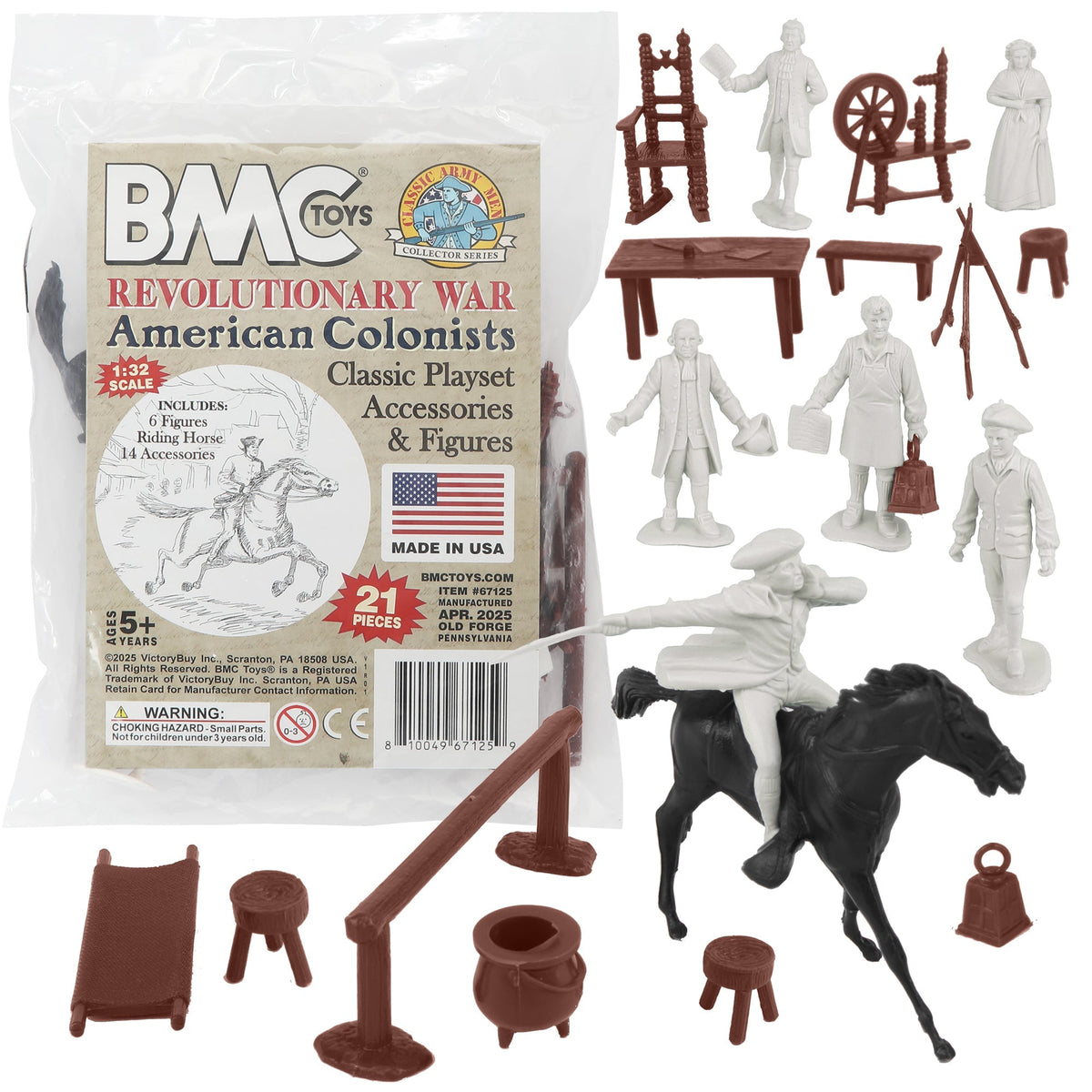 COLONISTA CONPE10&COLO君set BMC Classic American Revolution Colonists White Plastic Figure