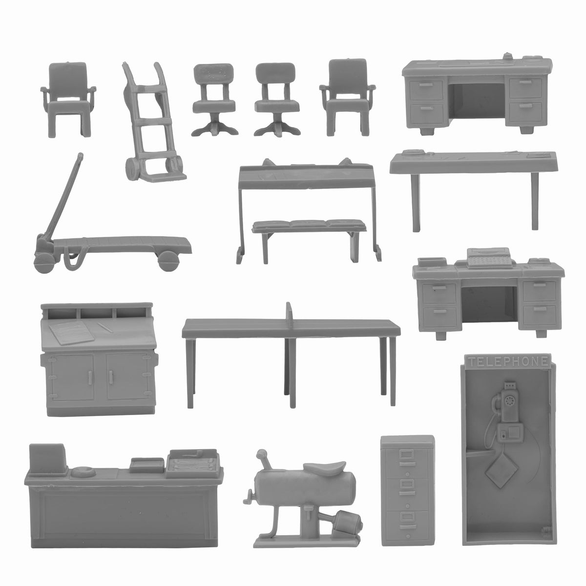 BMC Marx Mid-Century Modern Furniture Plastic Playset Accessories