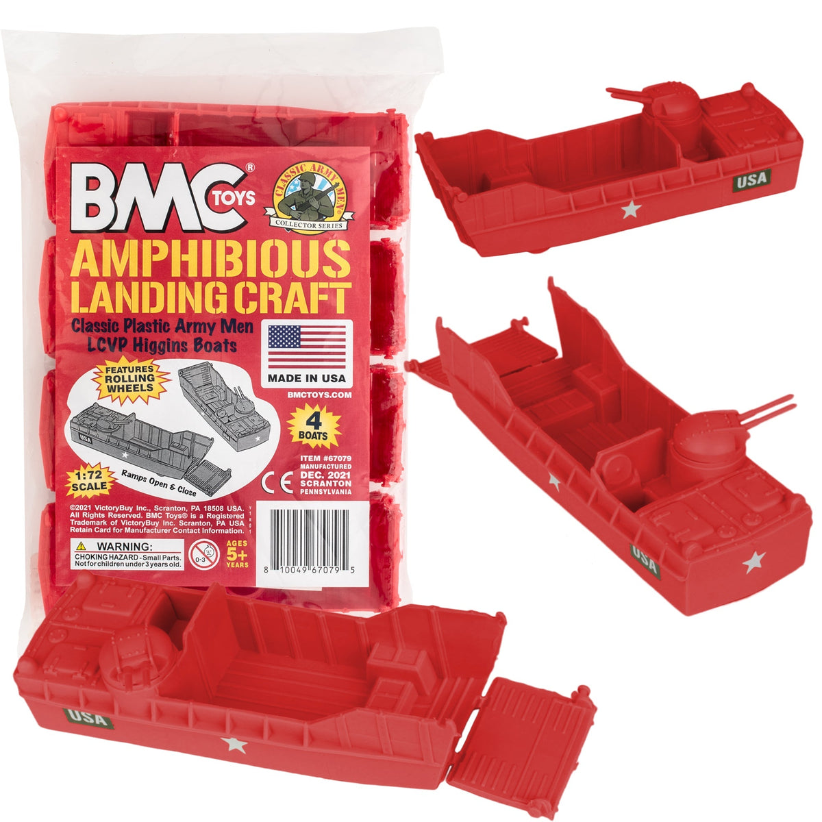 BMC Classic Marx Landing Craft Red Plastic Army Men Vehicle – BMC Toys