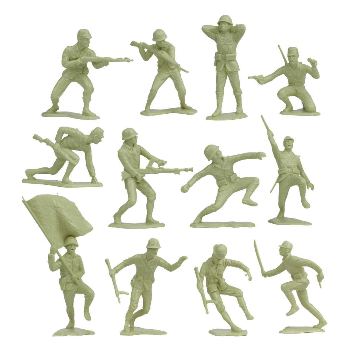 BMC Classic Marx Japanese Plastic Army Men - 32pc WW2 Soldier