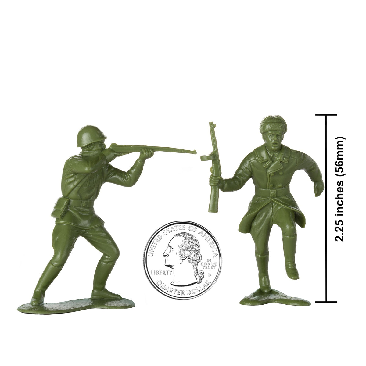 BMC Classic Marx Russian Plastic Army Men Green WW2 Soldier