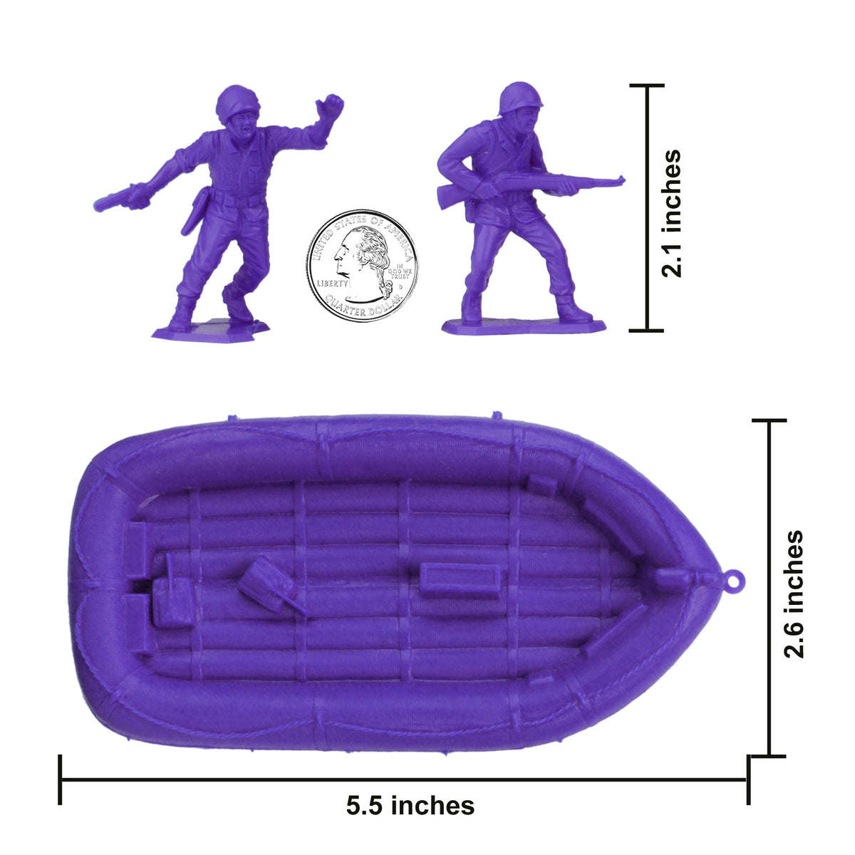 BMC Marx Plastic Army Men US Soldiers Purple WW2 Figures Made in