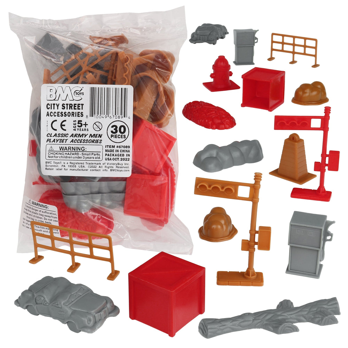 BMC Classic PPC City Street Accessories Plastic Army Men Playset