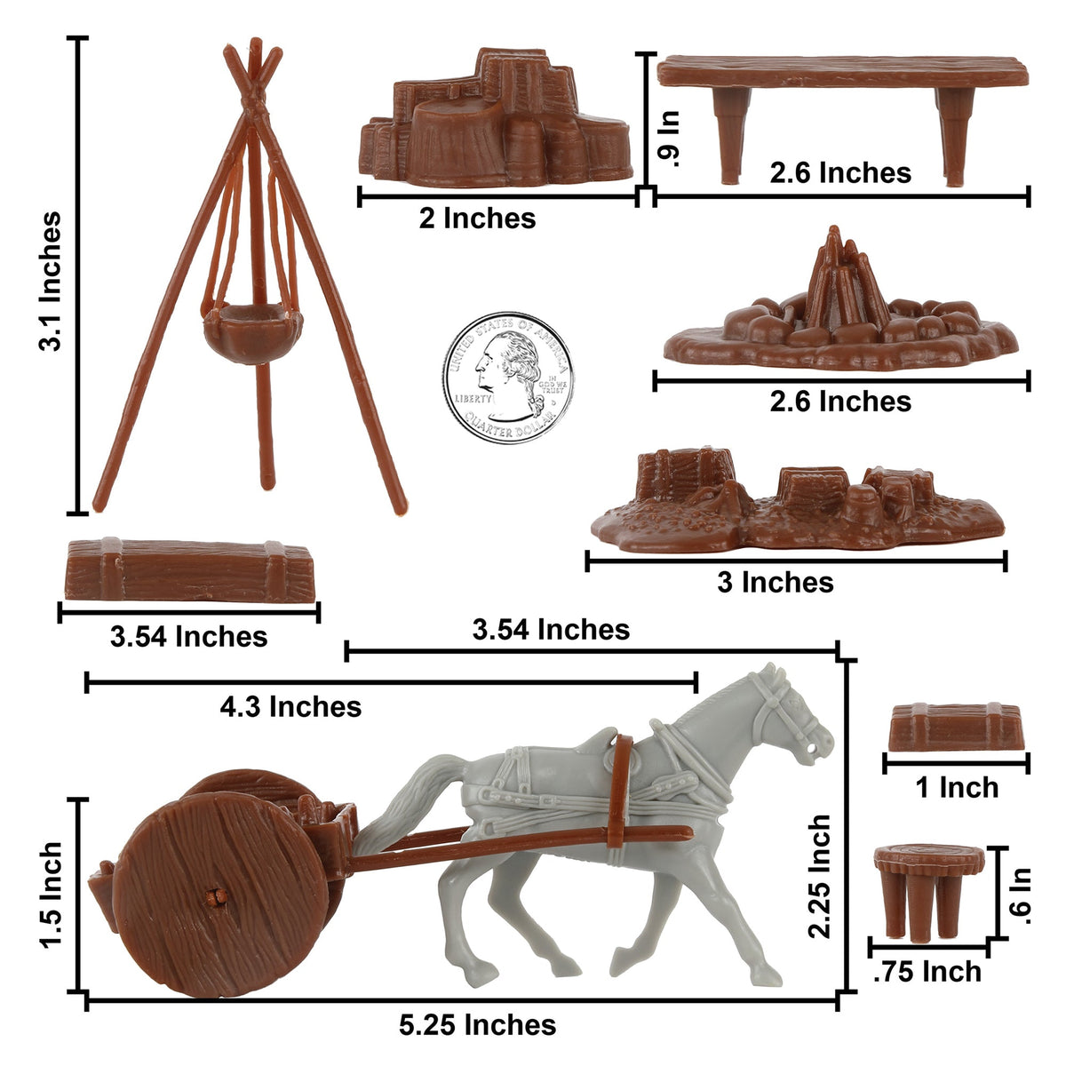 BMC Revolutionary War Camp Supplies Plastic Soldier Playset