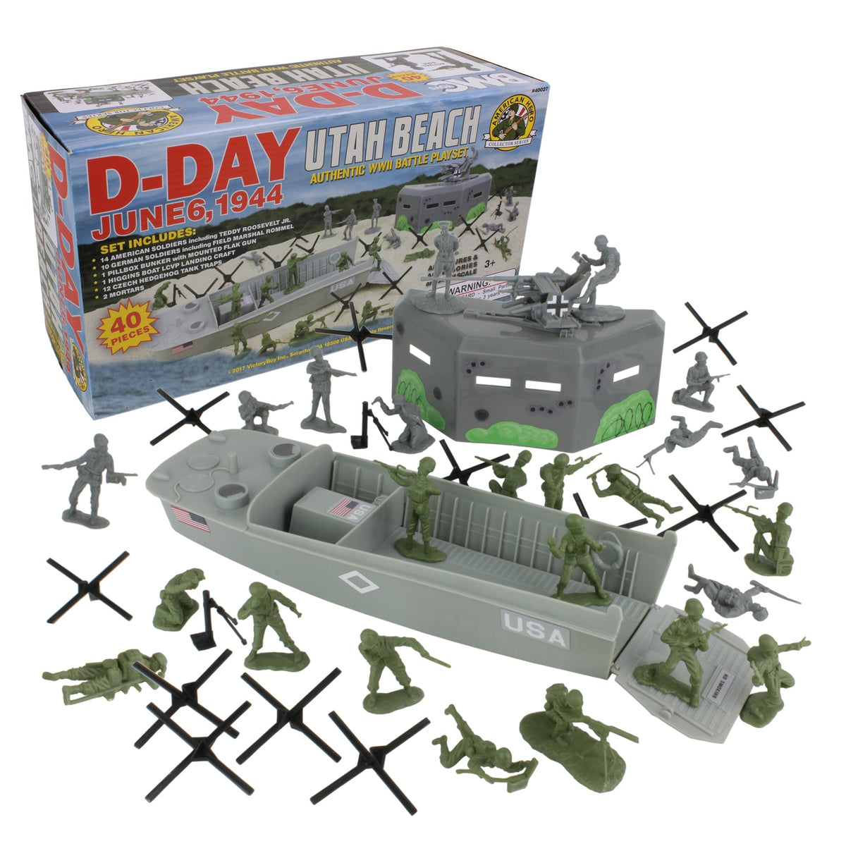 Army Supply Light Set 米軍 vintage junk BMC D-Day Utah Beach Plastic Army Men Boxed Playset 40 Pieces 54mm