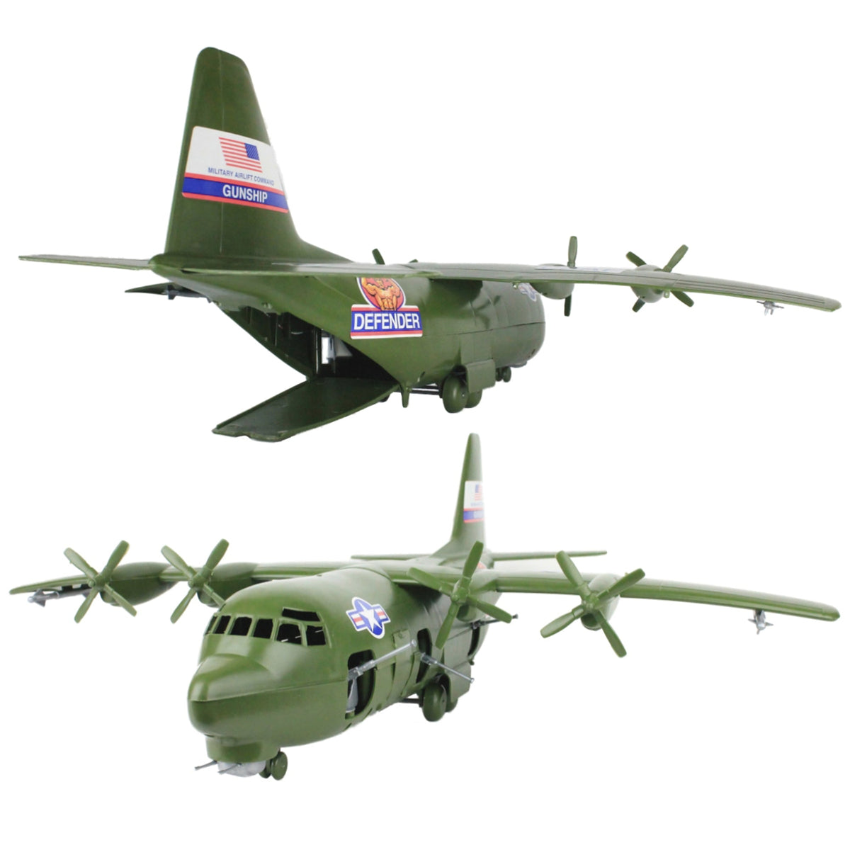 TimMee Plastic Army Men AC-130 Playset - 29pc Giant Military