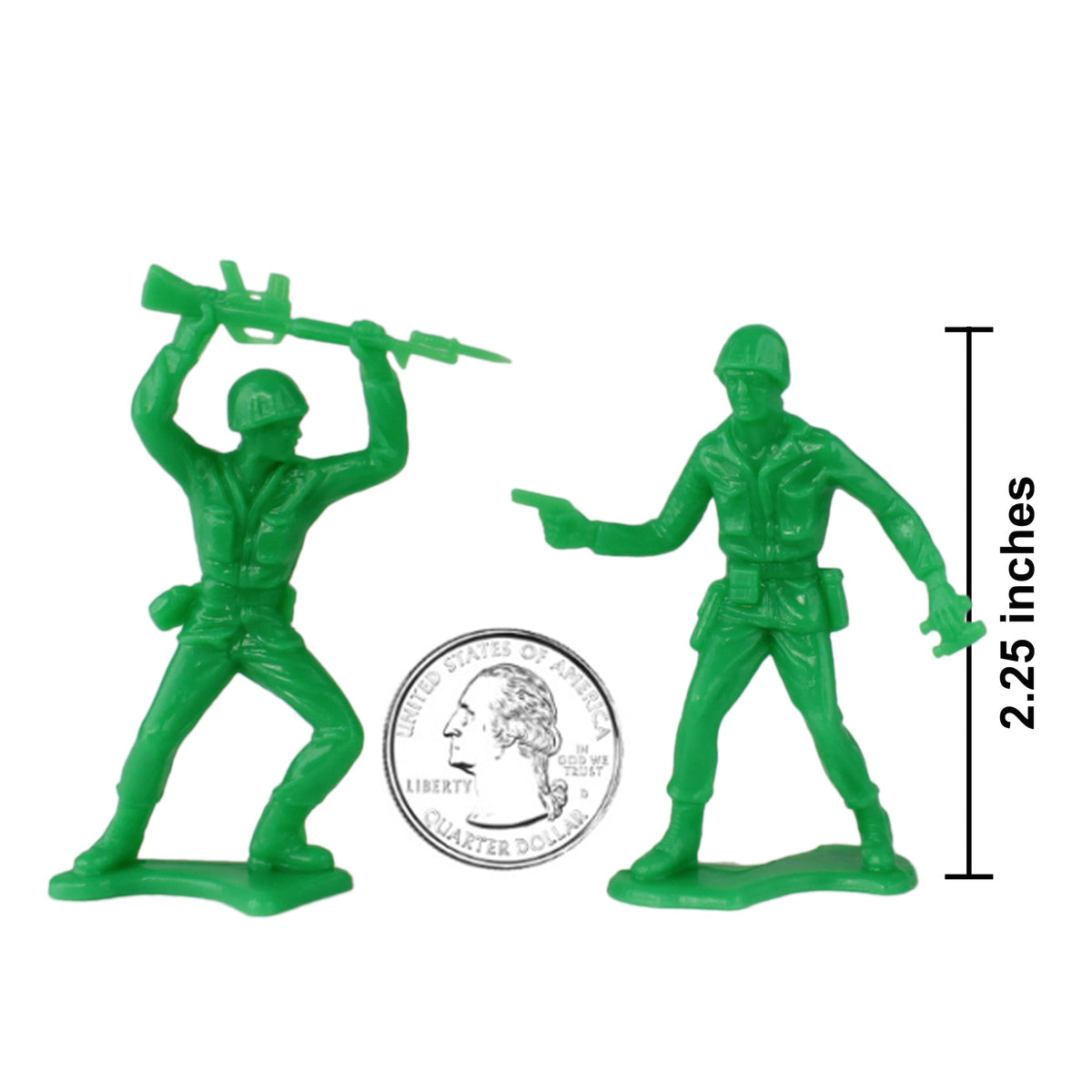 TimMee PLASTIC ARMY Men Green 48pc Toy Soldier Figures Made in USA