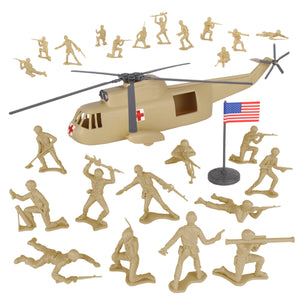 Tim Mee Toy Army Medical Sea King Rescue Helicopter Tan Vignette