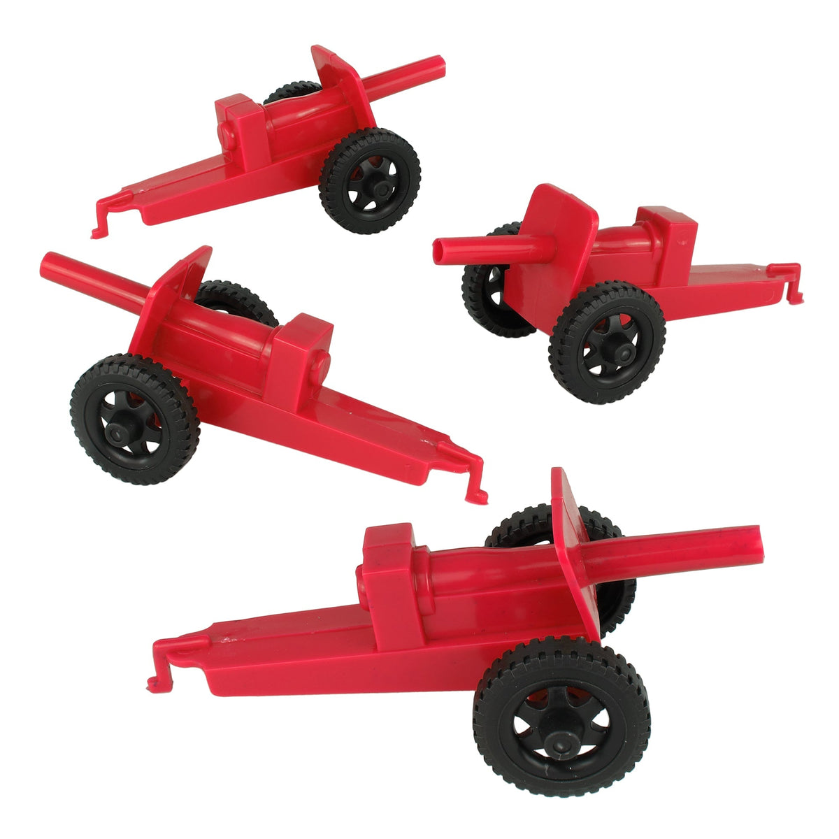 TimMee M3 ARTILLERY - Red 4pc Plastic Army Men Cannon Playset US