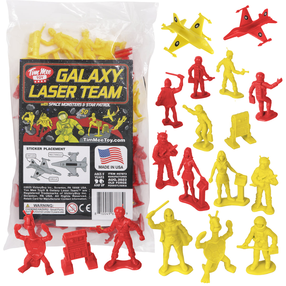 TimMee Galaxy Laser Team SPACE Figures - Red vs Yellow 50pc Set
