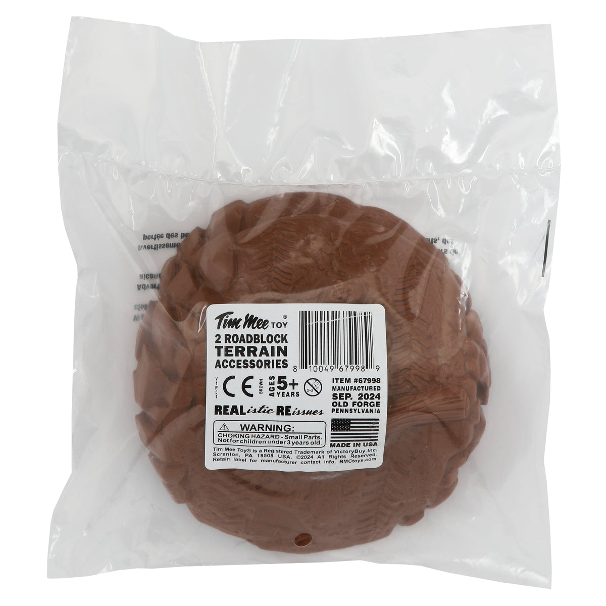 TimMee Round ROADBLOACK TERRAIN Dirt Hill Brown Plastic Accessory