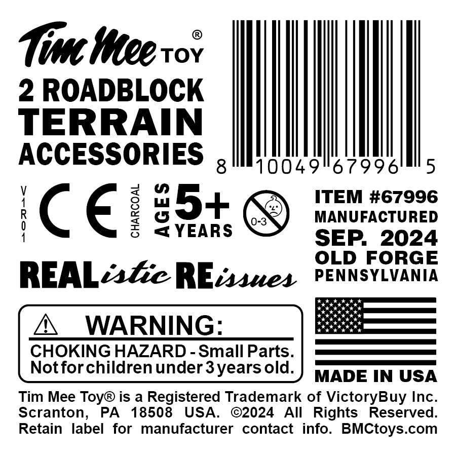 TimMee Round ROADBLOACK TERRAIN Hill Charcoal Gray Plastic Accessory