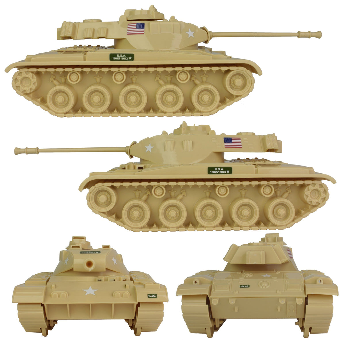 Tim Mee Toy Walker Bulldog TANK Playset- Tan 13pc - USA Made – BMC