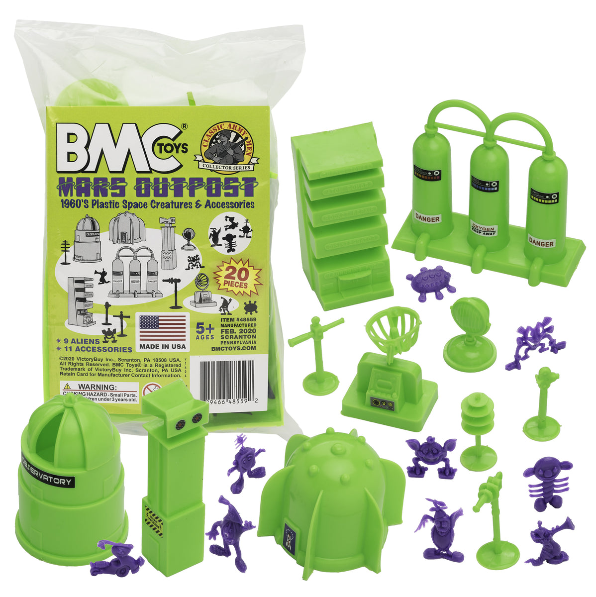 BMC Classic Sci-Fi Mars Outpost Plastic Army Men Space Accessory