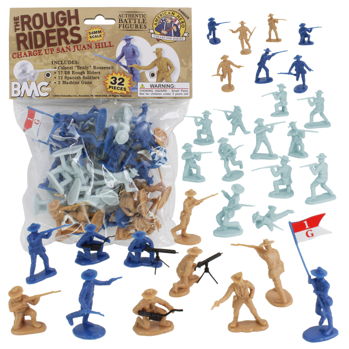 Bmc The Rough Riders Charge Up San Juan Hill - 32pc Soldier Figures 