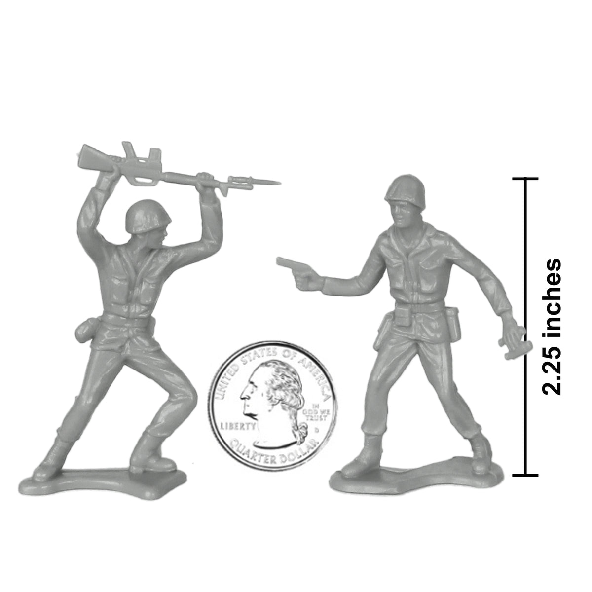 TimMee PLASTIC ARMY Men Gray 48pc Toy Soldier Figures USA Made