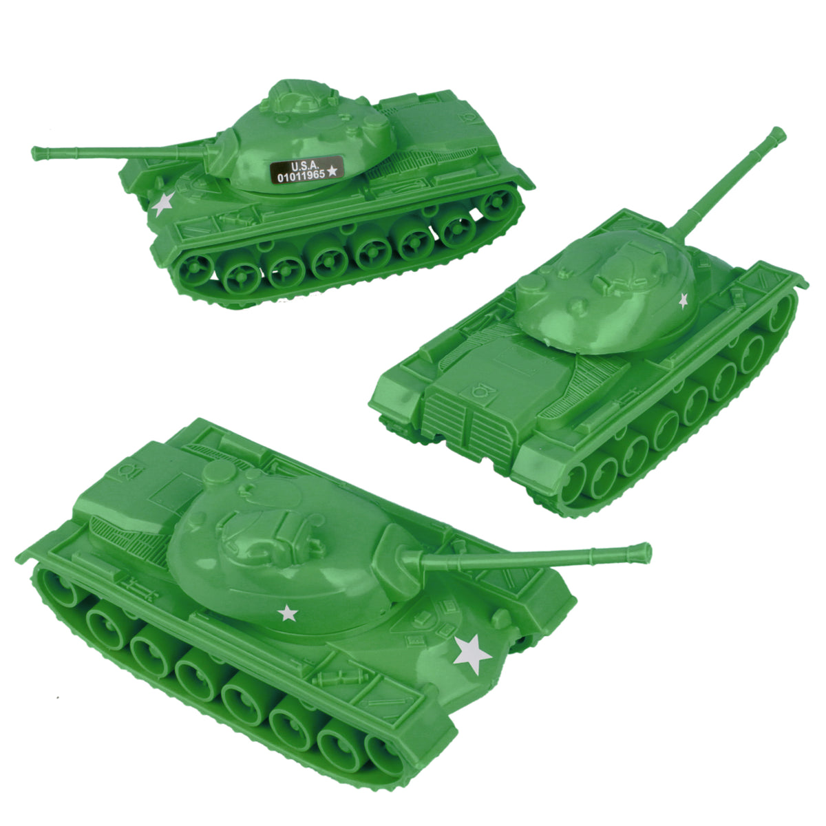  TimMee Toy Tanks for Plastic Army Men - OD Green WW2 3pc - Made  in USA : Toys & Games