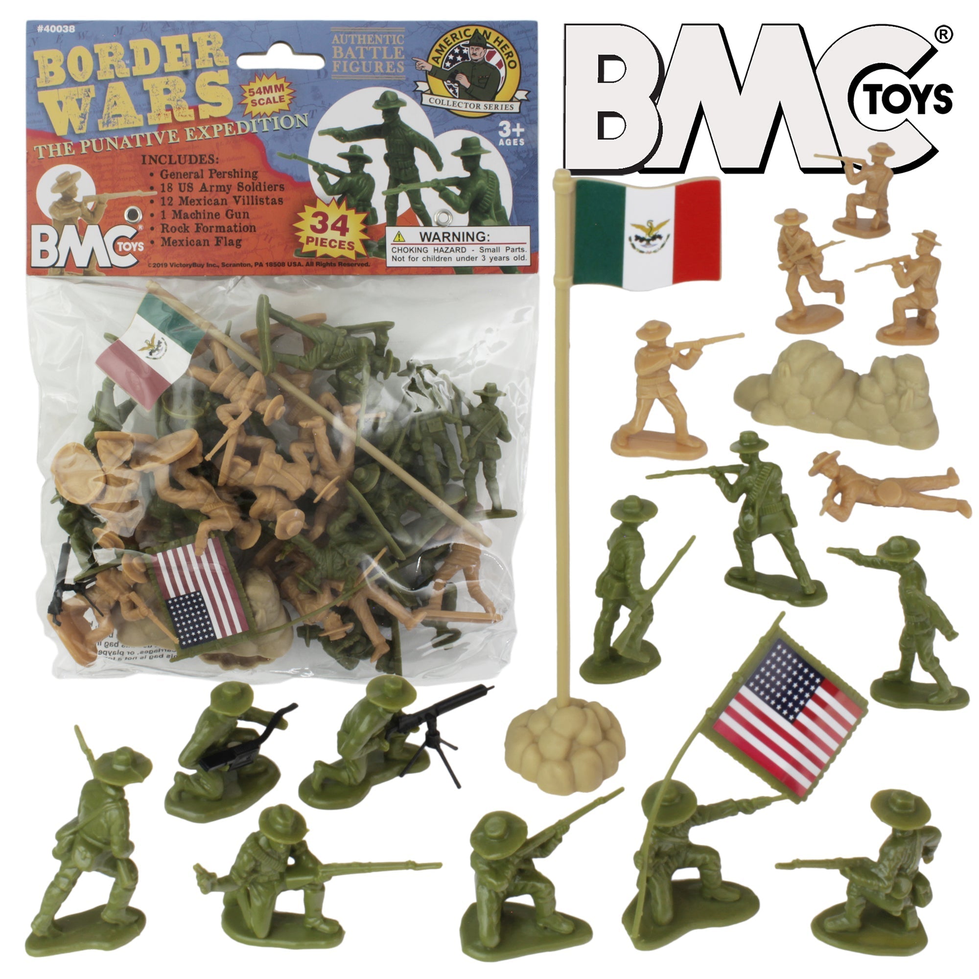 BMC Border Wars US Army vs. Mexican Villistas - 34pc Plastic Army