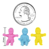 BMC Toys Classic Plastic Powder-Blue Yellow and Pink Baby Figures Scale
