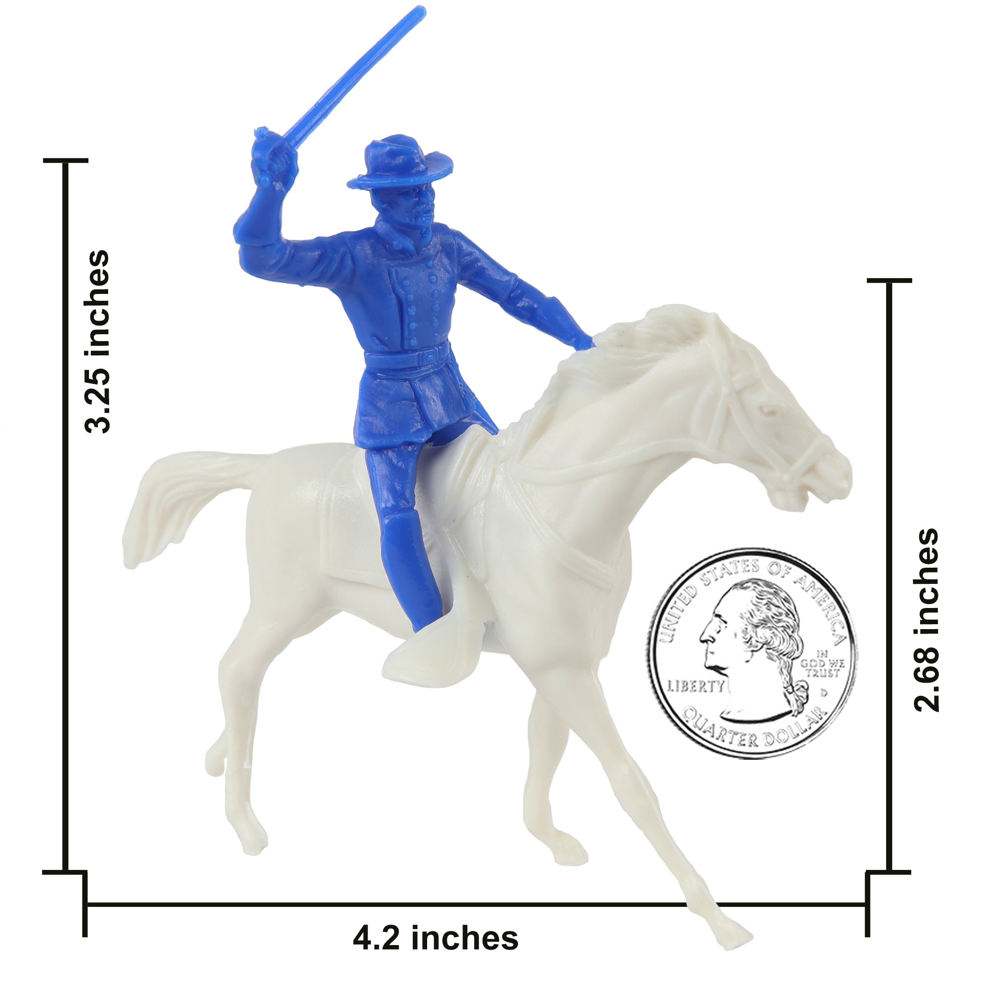 BMC Classic Marx Civil War Cavalry Powder-Blue Plastic Figure