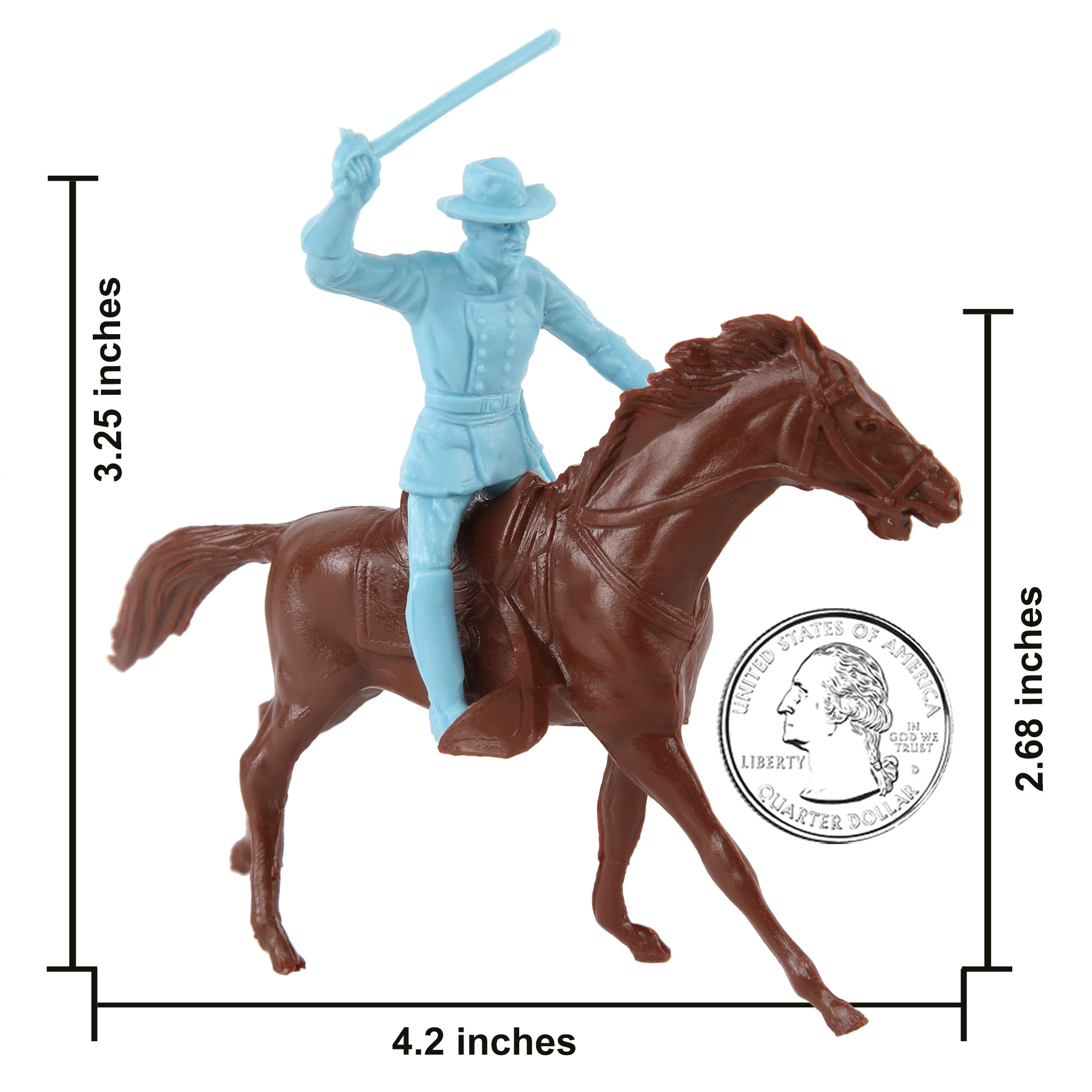 BMC Classic Marx Civil War Cavalry Powder-Blue Plastic Figure