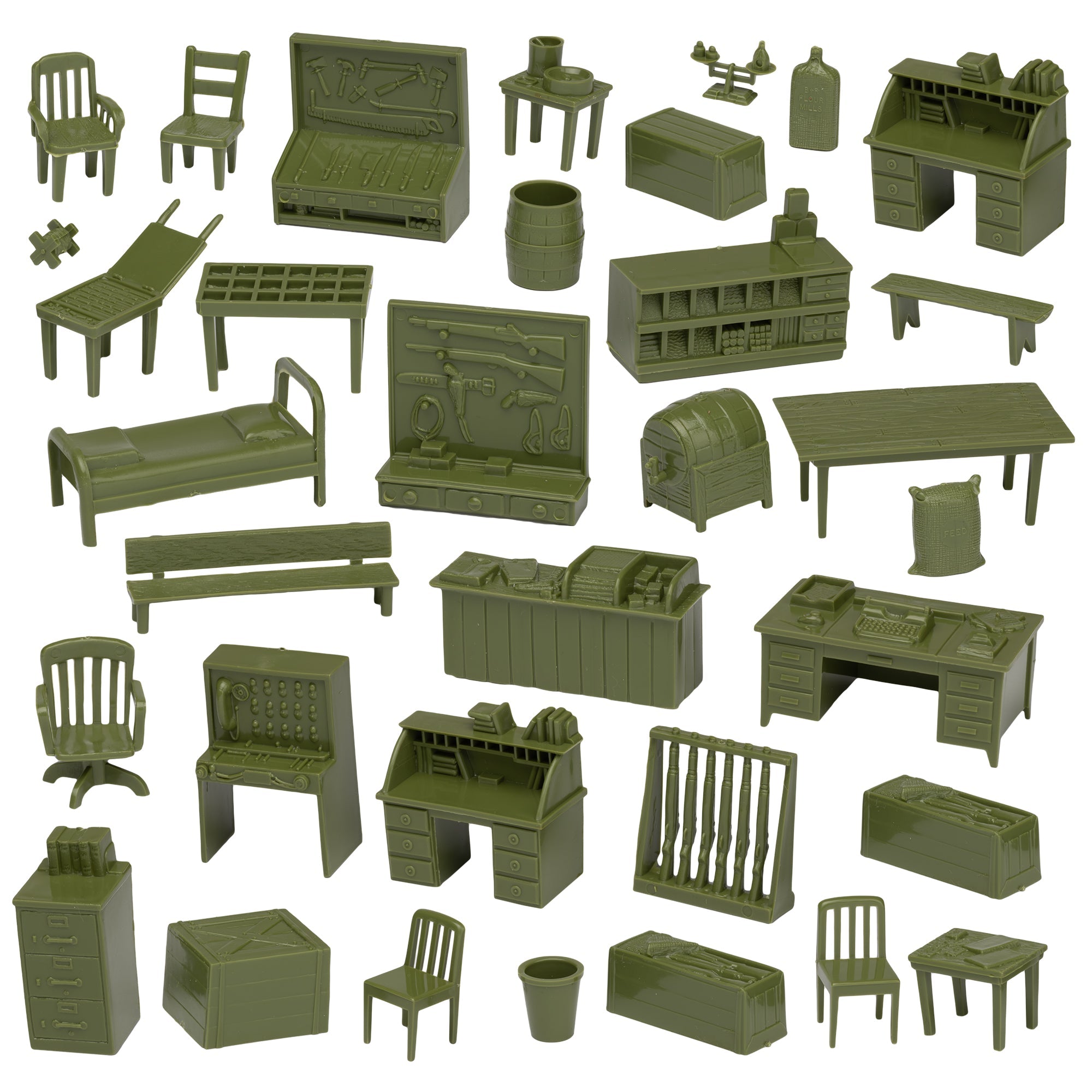 BMC Classic Marx Military Base Camp Plastic Army Men Playset