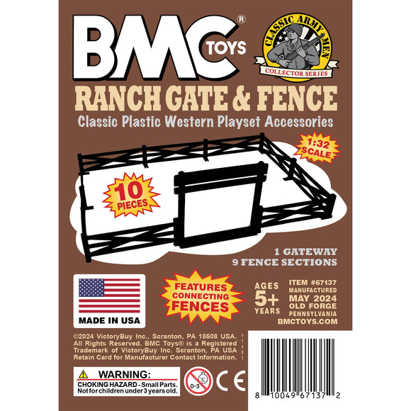 BMC Toys Classic Marx Fence Ranch Brown Insert Art Card