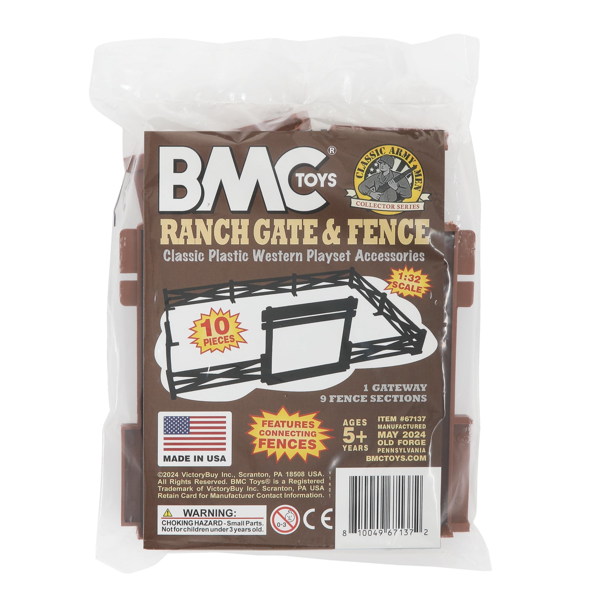 Ant Ranch Bmc BMC Classic Marx Farm Ranch Brown Fence Gate Plastic Playset Accessory ...