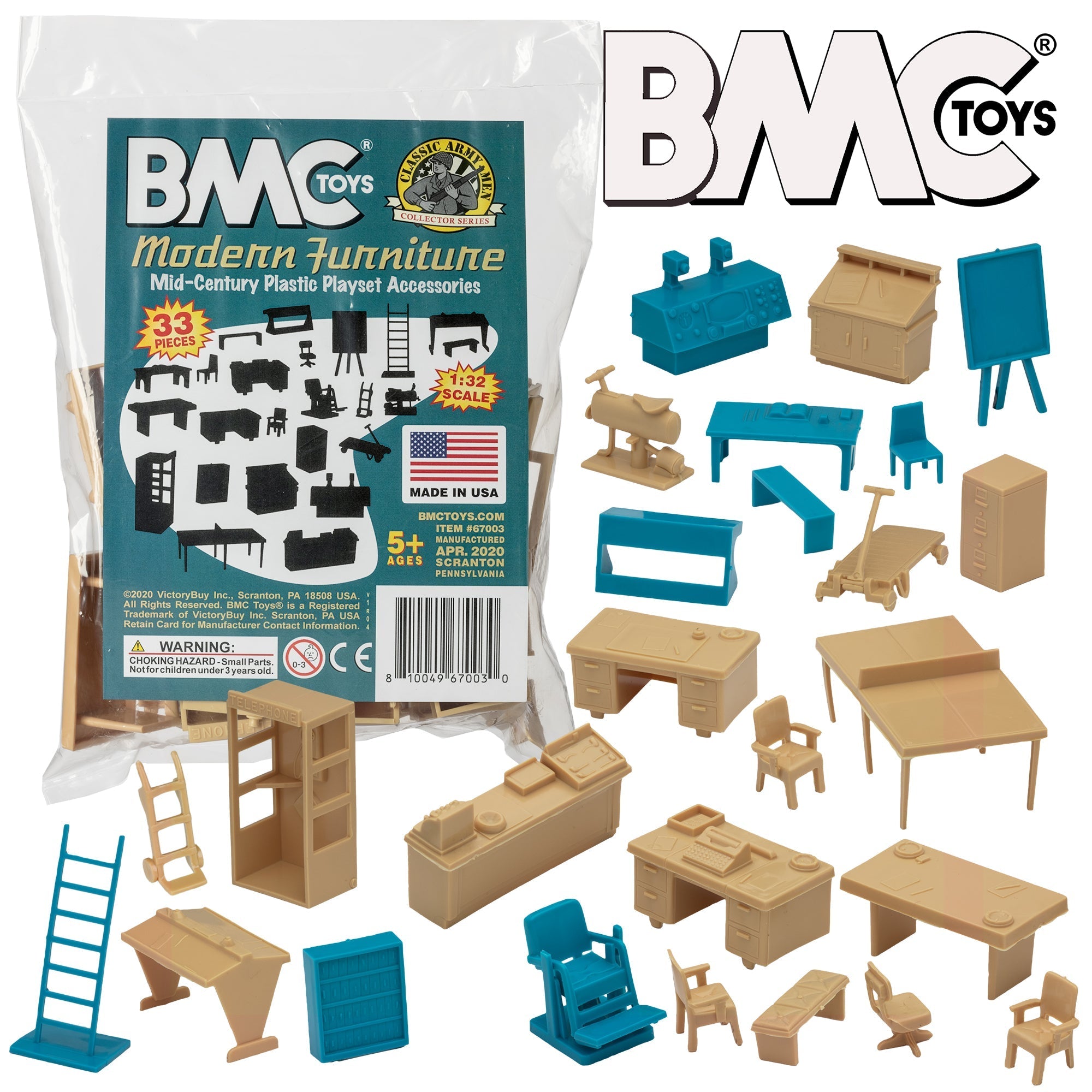 BMC Marx Mid-Century Modern Furniture Plastic Playset Accessories