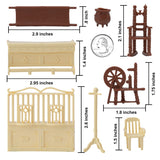 BMC Toys Classic Marx Traditional Antique Doll House and Playset Furniture Cream-White and Rust-Brown Colors Scale