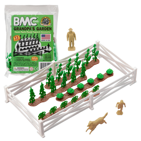 BMC Classic Marx Grandpa's Garden Plastic Farm Dog & Crops Playset