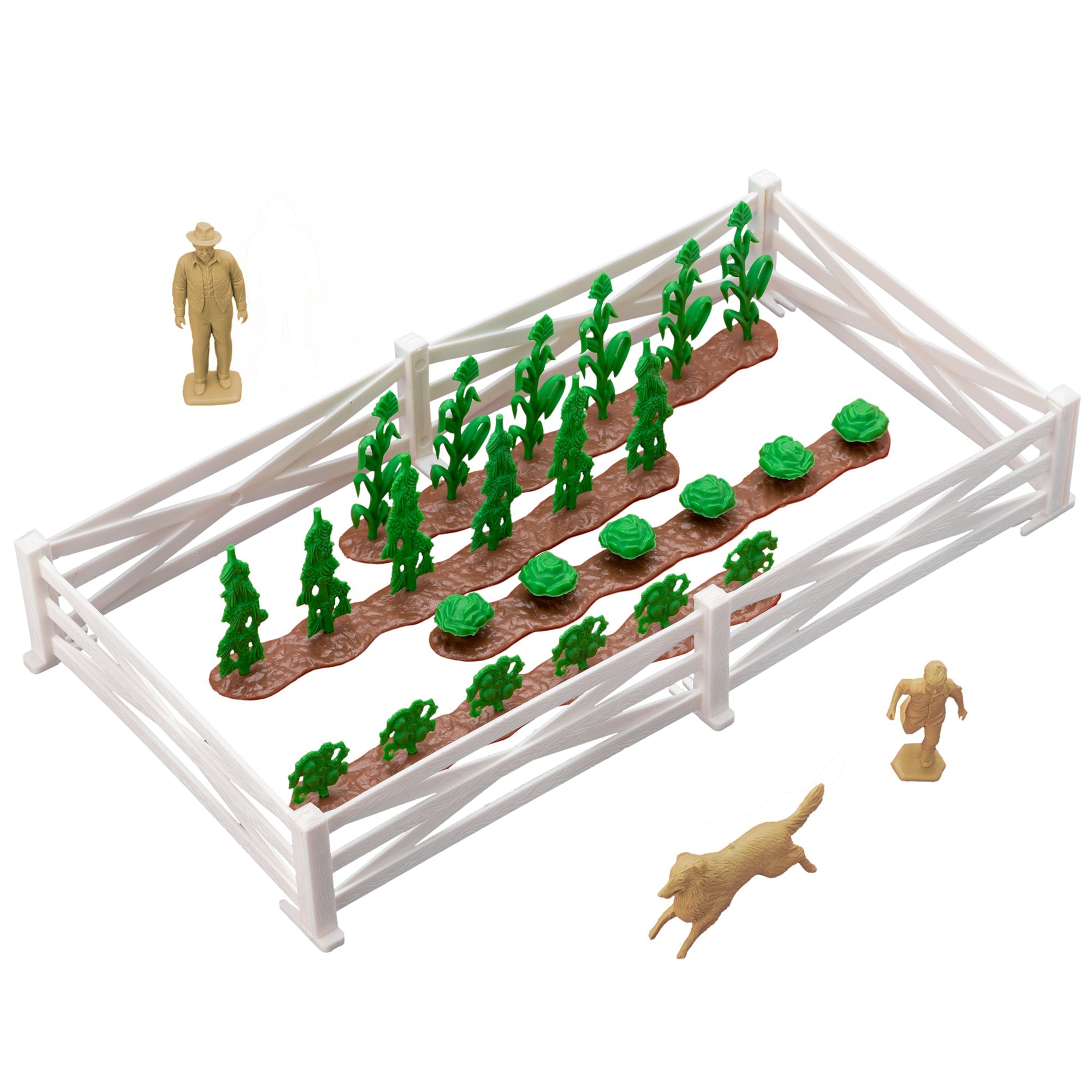 BMC Classic Marx Grandpa's Garden Plastic Farm Dog & Crops Playset