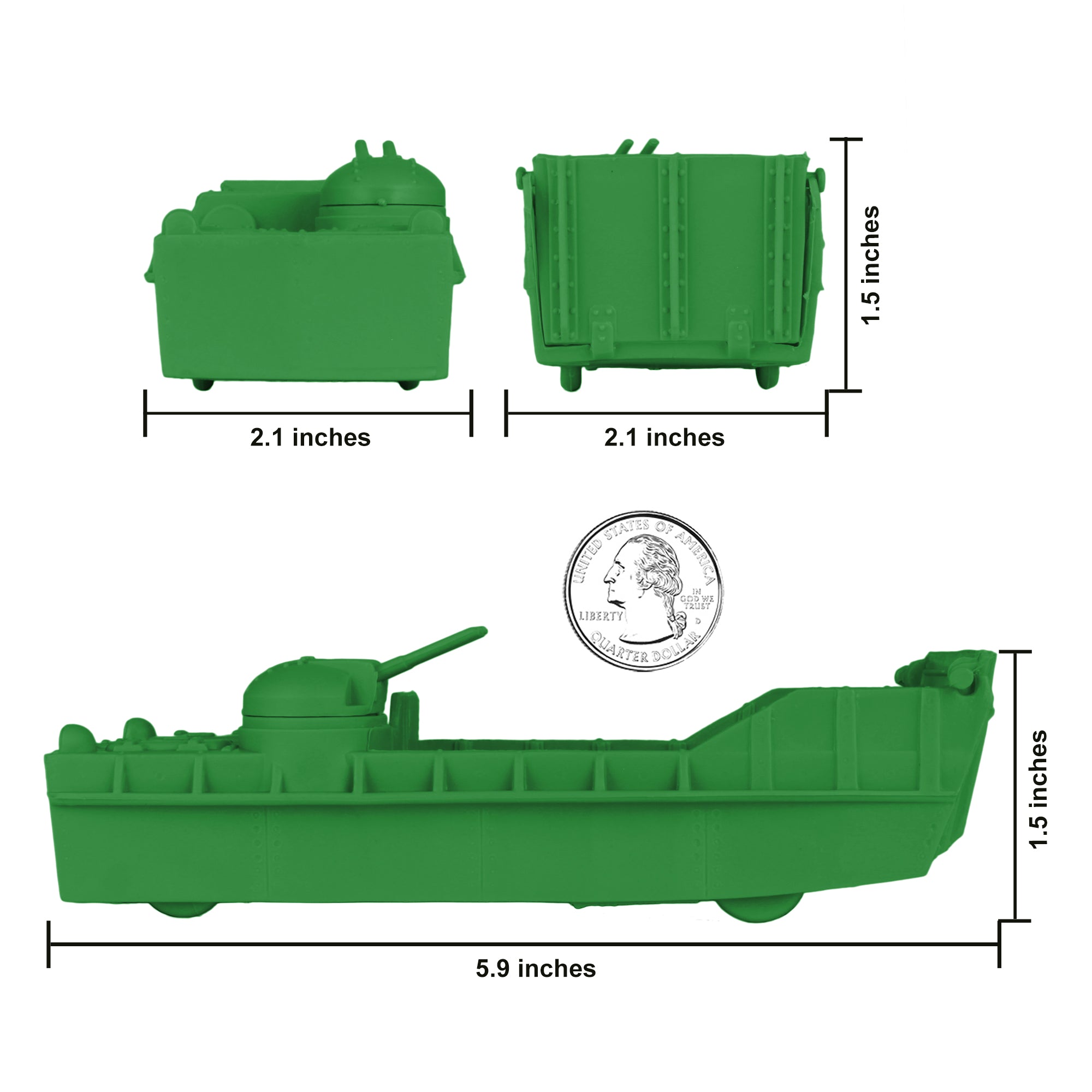 BMC Classic Marx Landing Craft Green Plastic Army Men Vehicle