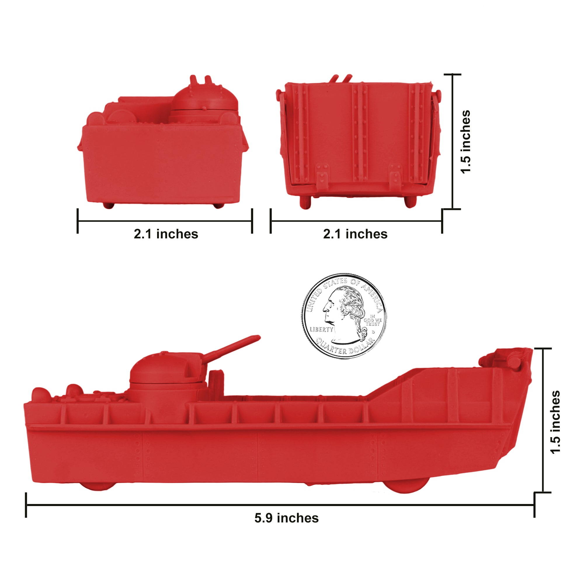 BMC Classic Marx Landing Craft Red Plastic Army Men Vehicle – BMC Toys