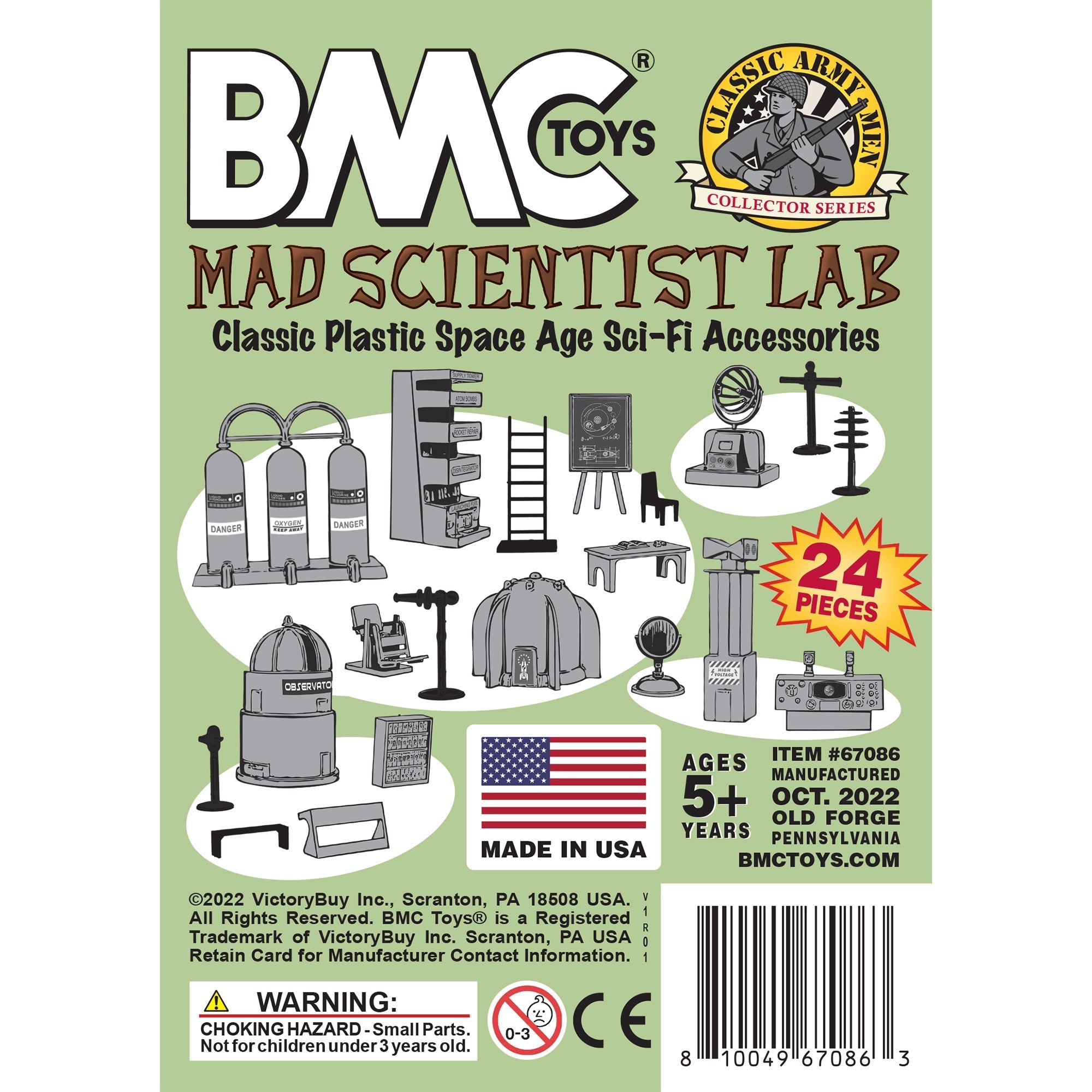 BMC Classic Mad Scientist Lab 24pc Plastic Army Men Sci-Fi