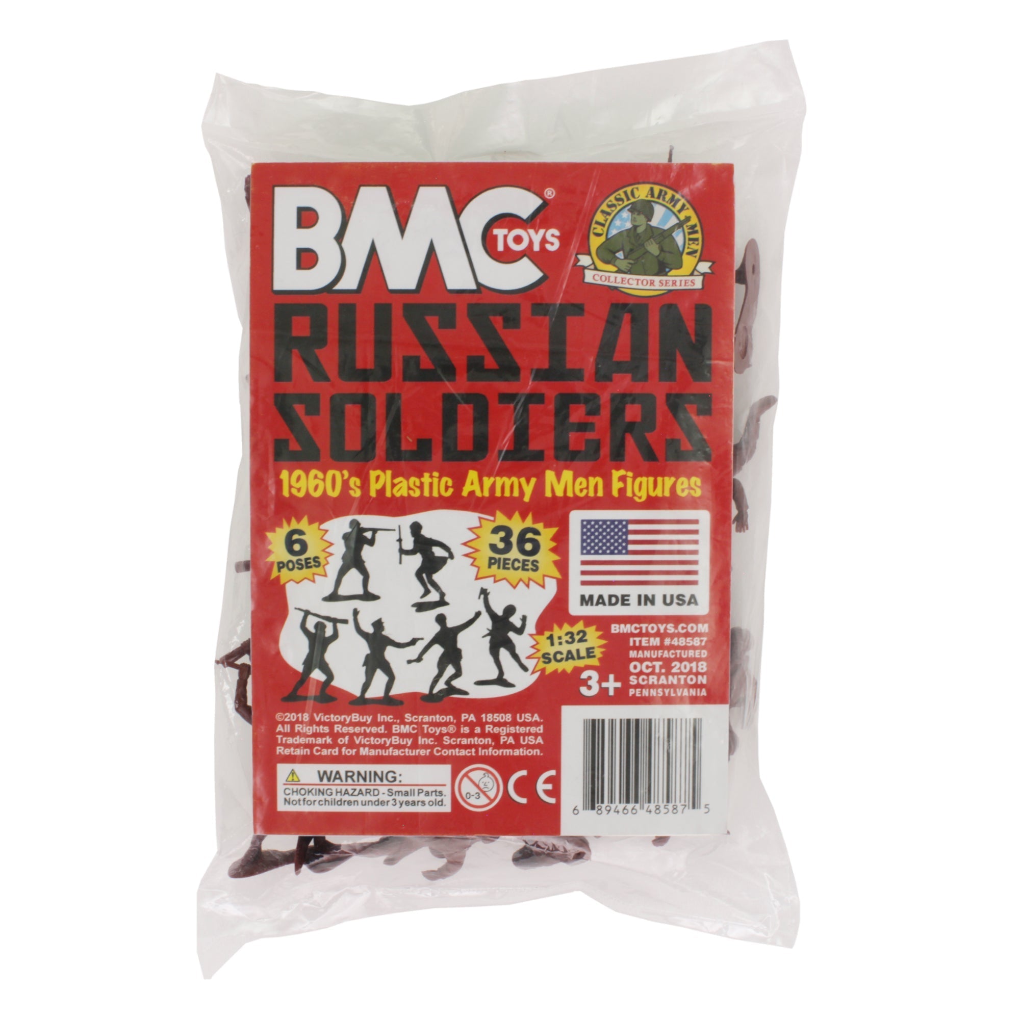 BMC Classic Marx Russian Plastic Army Men - 36pc WW2 Soldier