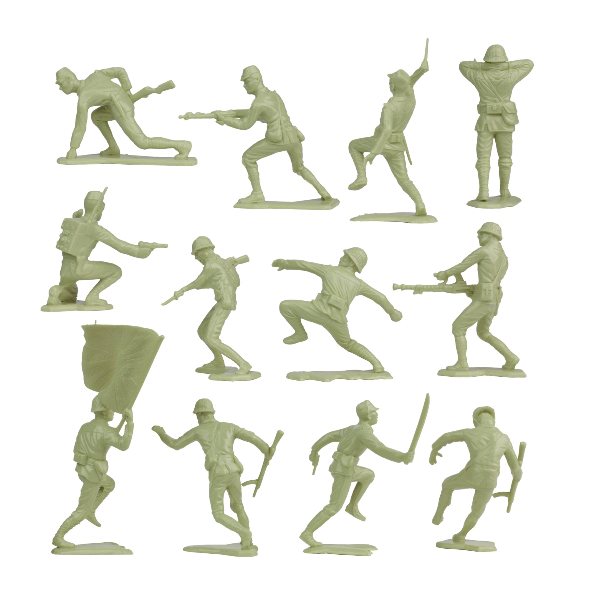 BMC Classic Marx Japanese Plastic Army Men - 32pc WW2 Soldier