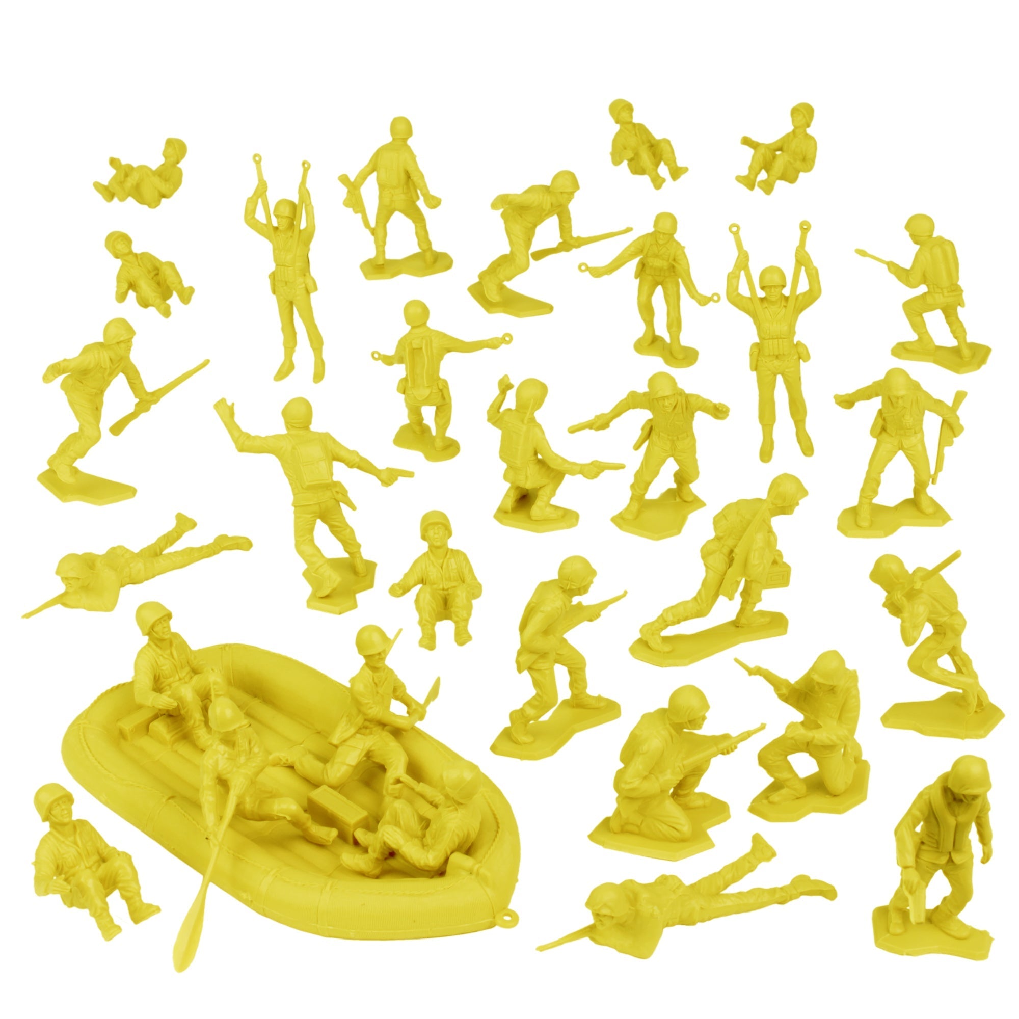BMC Marx Plastic Army Men US Soldiers Yellow WW2 Figures Made in