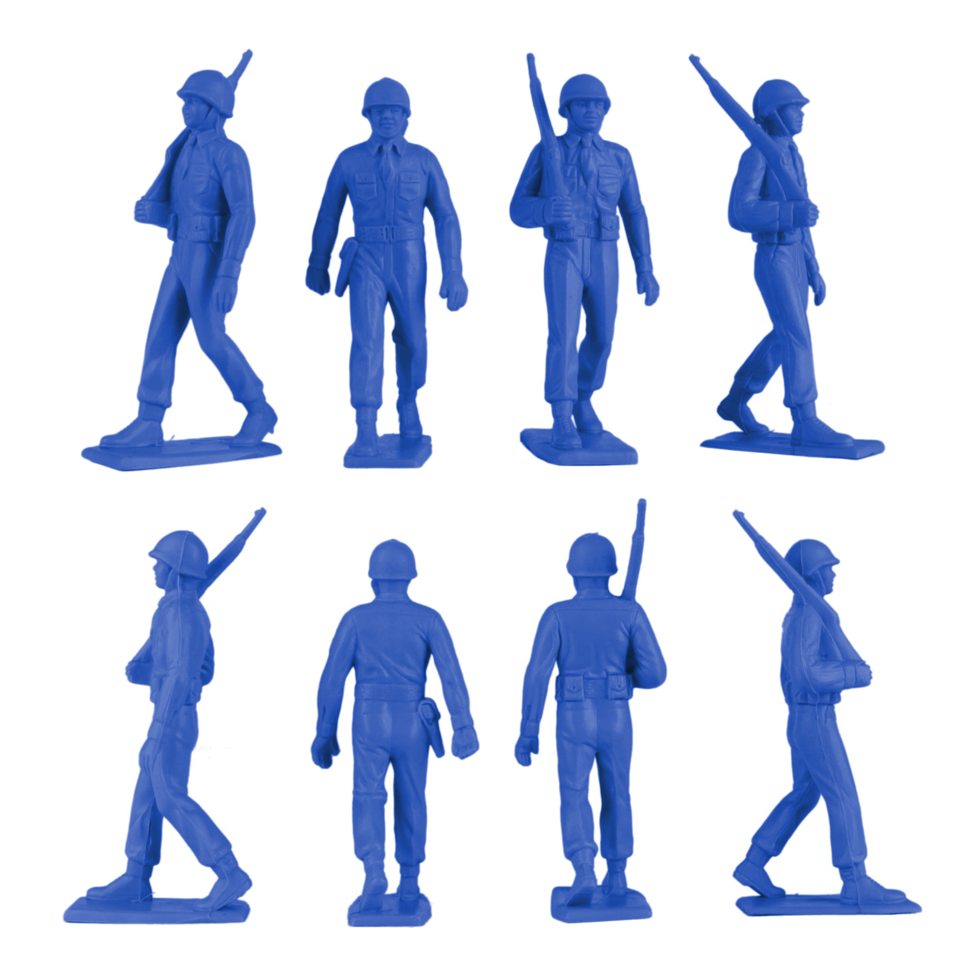 BMC Marx Plastic Army Men Marching US Soldiers - Blue 27pc Figures