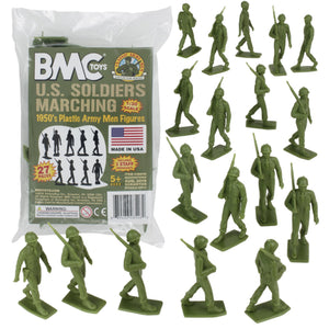 BMC Marx Plastic Army Men Marching US Soldiers - OD Green 27pc