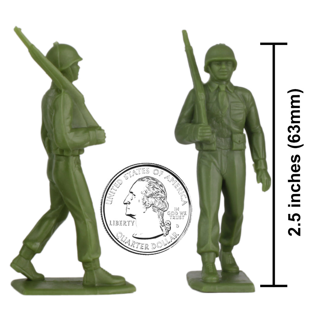 BMC Marx Plastic Army Men Marching US Soldiers - OD Green 27pc