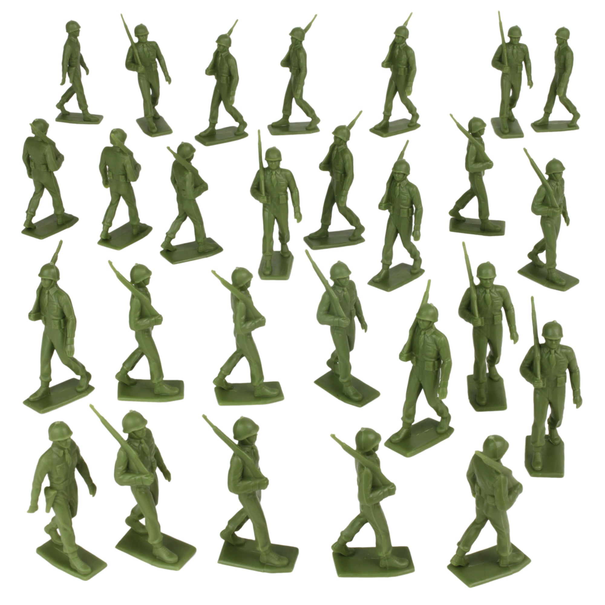 BMC Marx Plastic Army Men Marching US Soldiers - OD Green 27pc