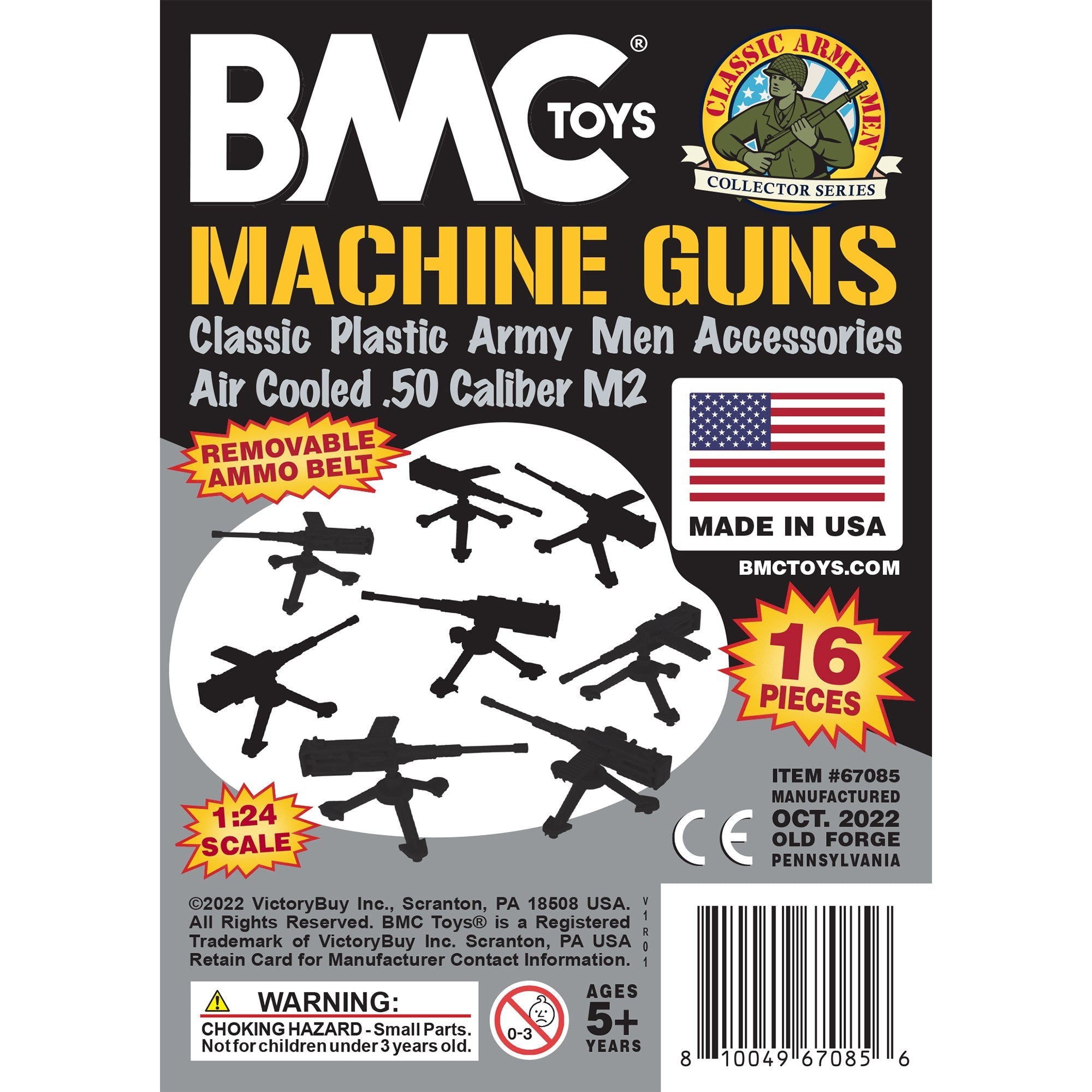 BMC Classic MPC MGs Black Silver Army Men Accessories US Made