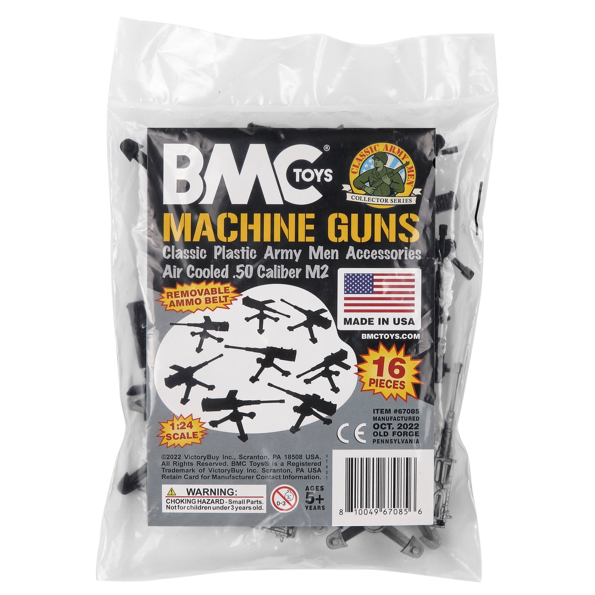 BMC Classic MPC MGs Black Silver Army Men Accessories US Made