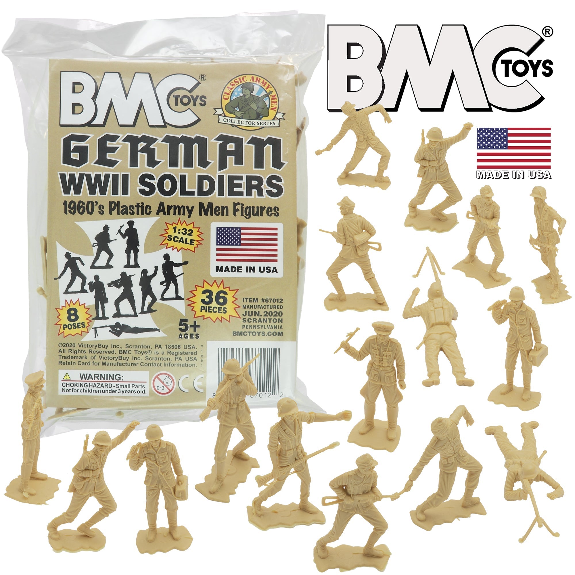 BMC Classic MPC German Plastic Army Men WW2 Soldier Figures Made