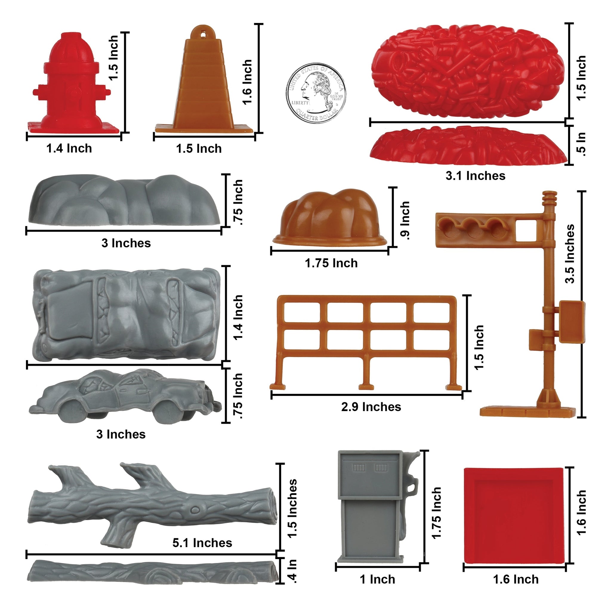 BMC Classic PPC City Street Accessories Plastic Army Men Playset