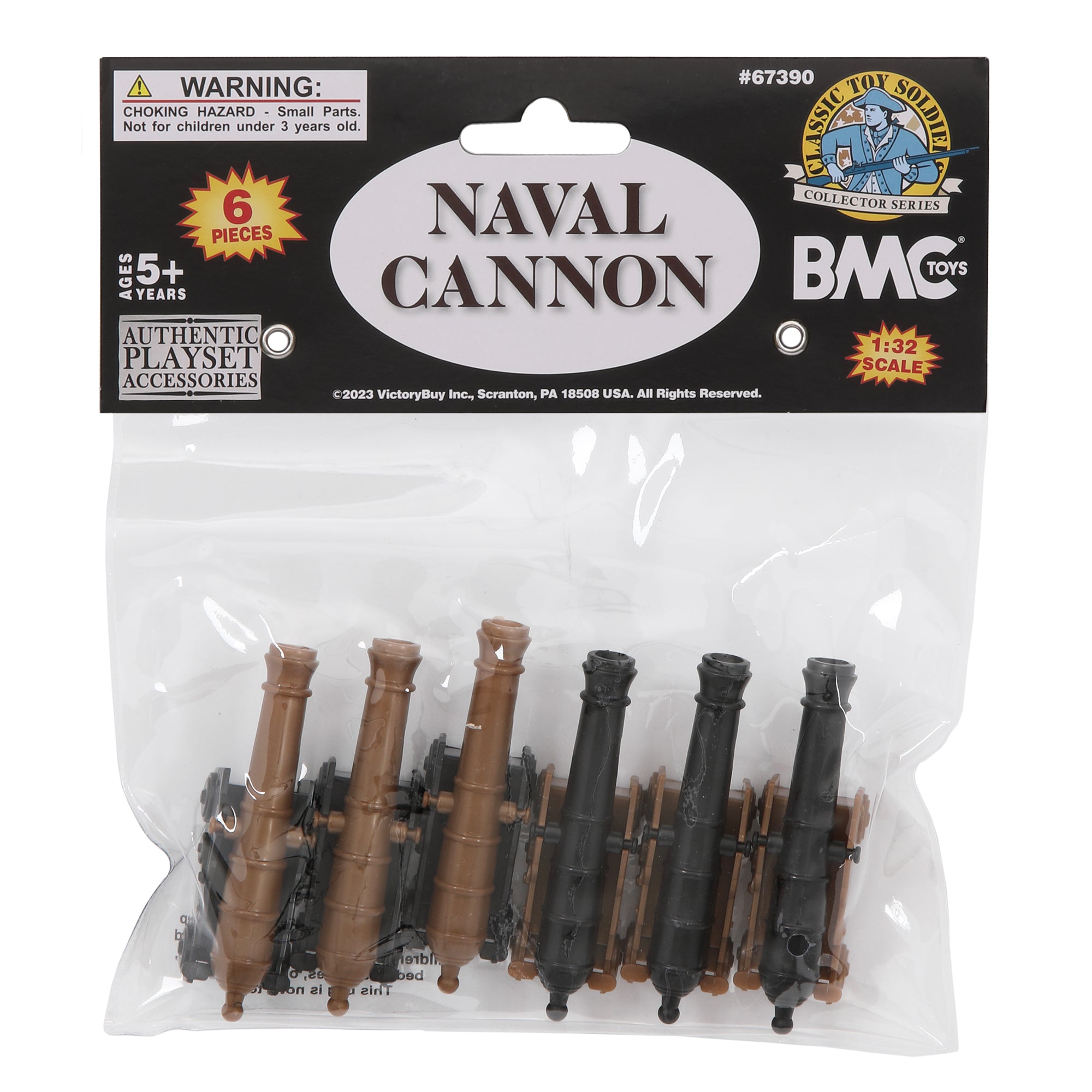 BMC CTS Naval Cannon Artillery - 6pc Black & Bronze Plastic Army